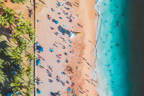 Beach from Above 4K Wallpaper · ocean · 3840×2558