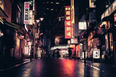 네온 도시 거리 4K 배경화면 · city · 3840×2560
