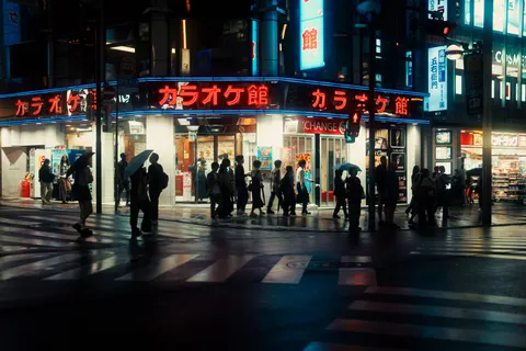 नियॉन शहर की गली 4K वॉलपेपर · city · 3840×2560