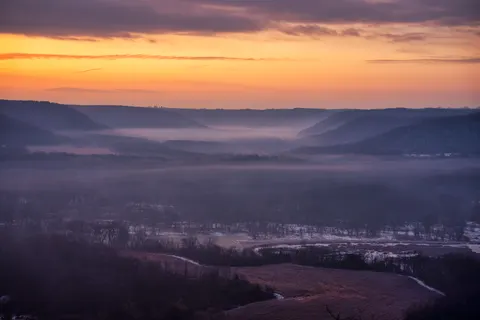 Misty Valley 4K Wallpaper · nature · 3840×2560