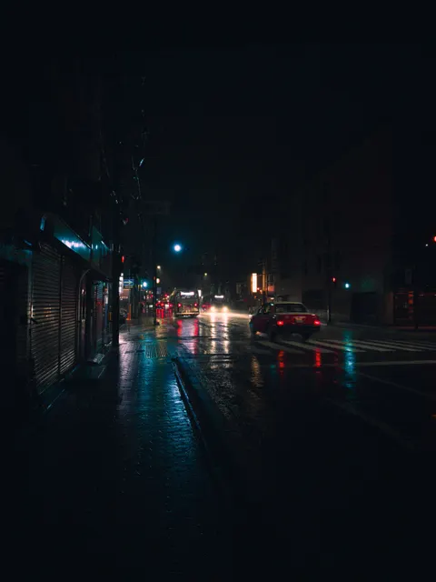 Rainy Street Phone Wallpaper · street · 1440×1920