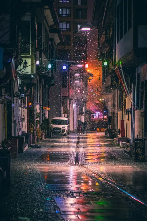 Rainy Street Phone Wallpaper · street · 1440×2160