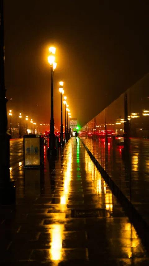 Rainy Street Phone Wallpaper · street · 1440×2560