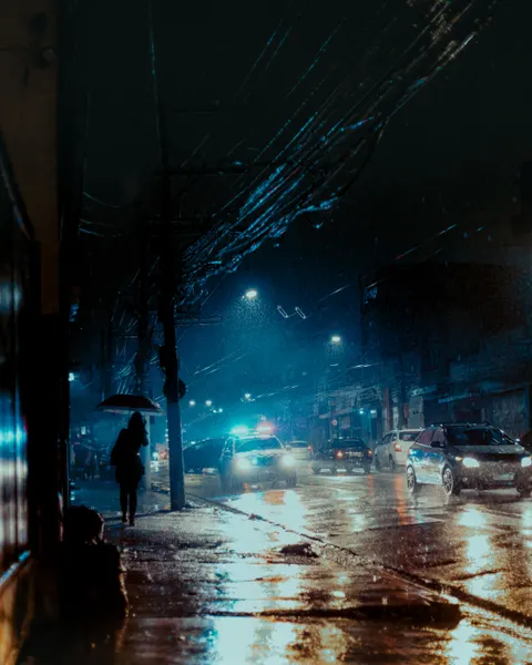 Rainy Street Phone Wallpaper · street · 1440×1800