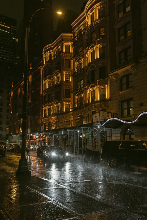 Rainy Street Phone Wallpaper · street · 1440×2159