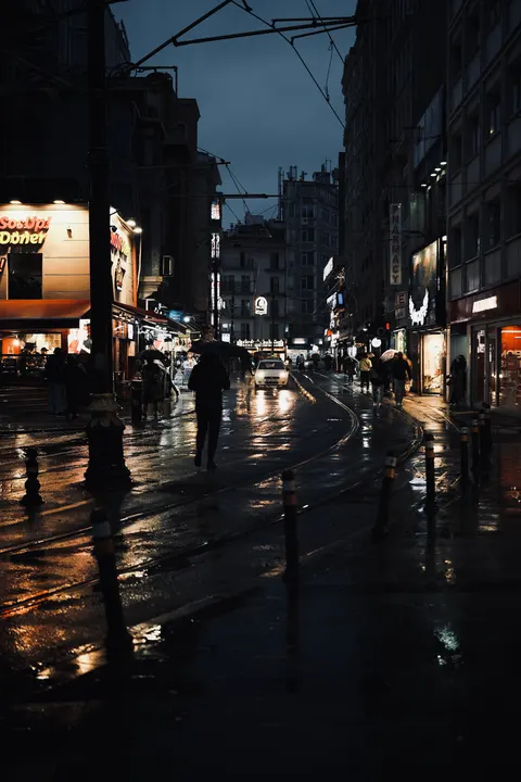 Rainy Street Phone Wallpaper · street · 1440×2160