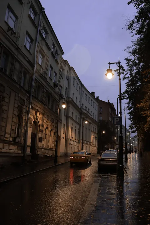 Rainy Street Phone Wallpaper · street · 1440×2160