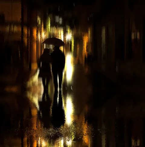 Rainy Street Phone Wallpaper · street · 1440×1452