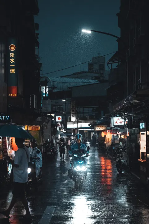Rainy Street Phone Wallpaper · street · 1440×2160