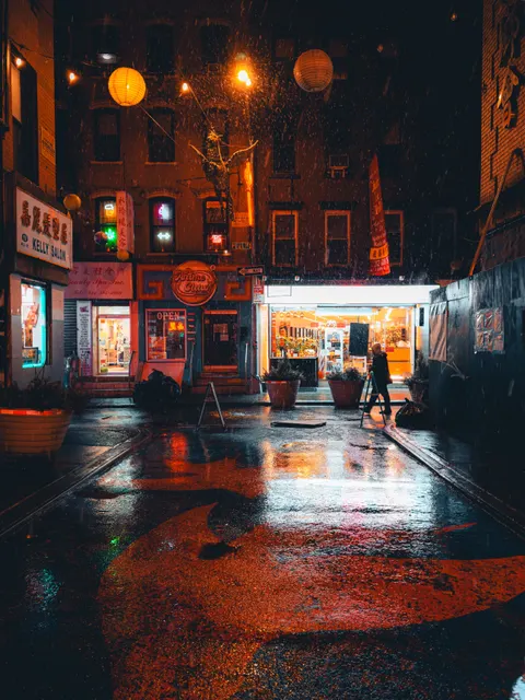 Rainy Street Phone Wallpaper · street · 1440×1920