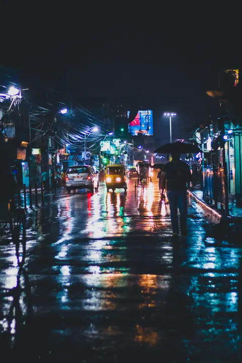 Rainy Street Phone Wallpaper · street · 1440×2160
