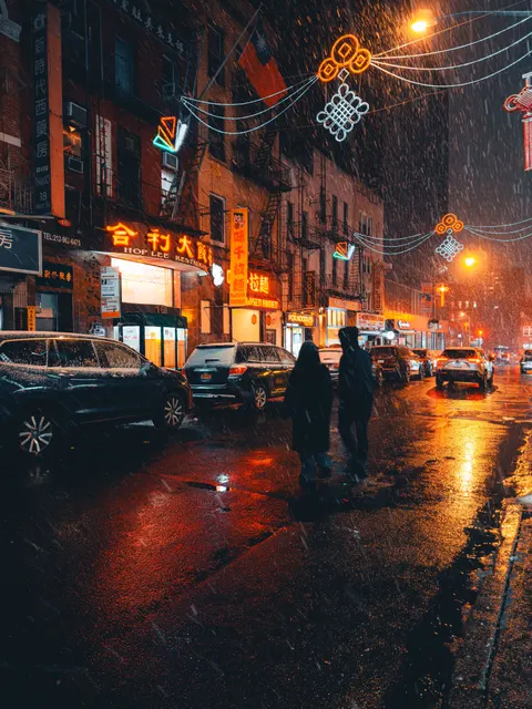 Rainy Street Phone Wallpaper · street · 1440×1920