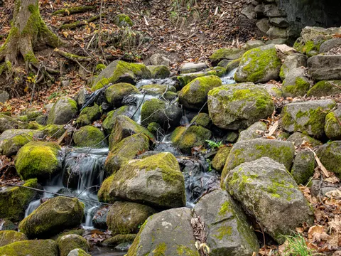 Fond d'écran Ruisseau forestier 4K · nature · 3840×2880
