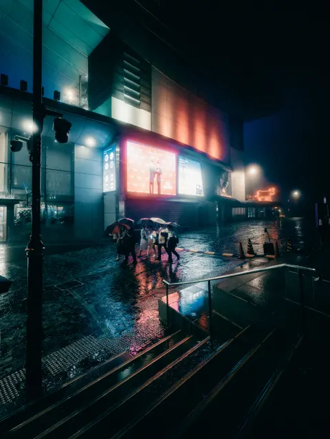 Rainy Street Phone Wallpaper · street · 1440×1920