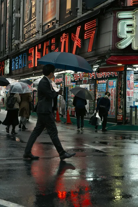 Rainy Street Phone Wallpaper · street · 1440×2160
