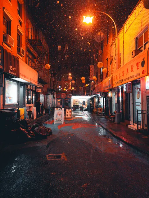 Rainy Street Phone Wallpaper · street · 1440×1920