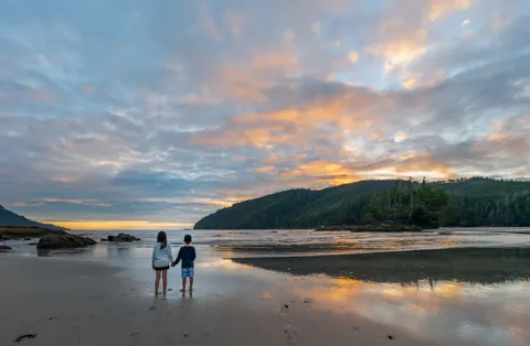 Papel de parede Pôr do sol na praia de palmeiras 4K · nature · 3840×2513