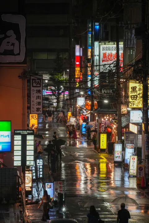 Rainy Street Phone Wallpaper · street · 1440×2160