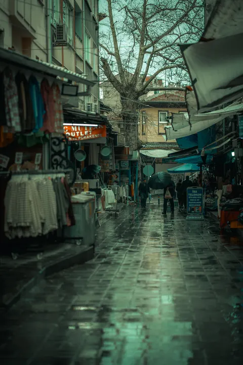 Rainy Street Phone Wallpaper · street · 1440×2160