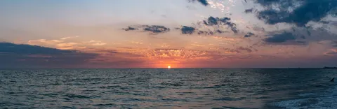 Ocean Sunset 4K Wallpaper · ocean · 3840×1250