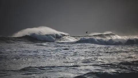 폭풍우 치는 바다 4K 배경화면 · ocean · 3840×2160