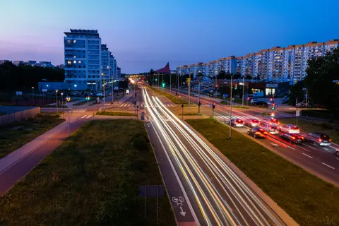 Обои Световые следы 4K · city · 3840×2560