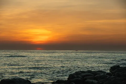 棕櫚海灘日落 4K桌布 · nature · 3840×2560