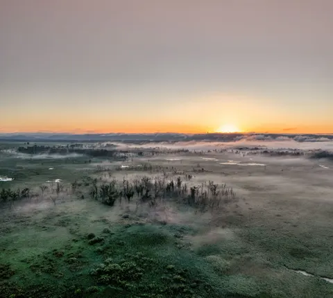 안개 낀 계곡 4K 배경화면 · nature · 3840×3434