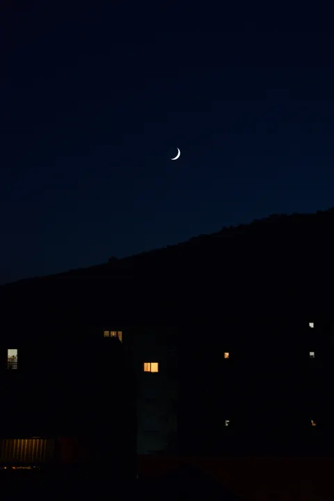 Crescent Moon Phone Wallpaper · moon · 1440×2157