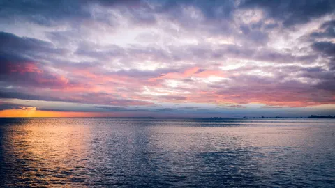 Wallpaper Senja di Laut 4K · ocean · 3840×2160