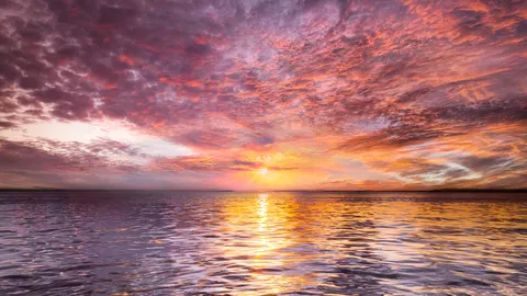 Papel de parede Pôr do sol no oceano 4K · ocean · 3840×2160