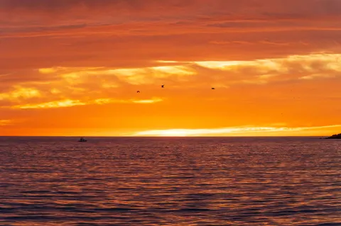 Wallpaper Senja di Laut 4K · ocean · 3840×2555