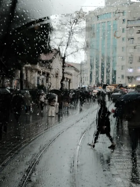 Rain Street Phone Wallpaper · rain · 1440×1919
