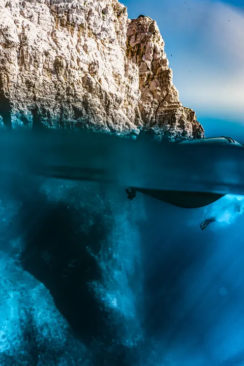 Azul Submarino Papel de Parede para Celular · ocean_v · 1440×2160