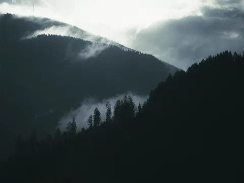 Dark Mountains 4K Wallpaper · dark · 3840×2880