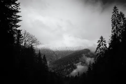 Dark Mountains 4K Wallpaper · dark · 3840×2560