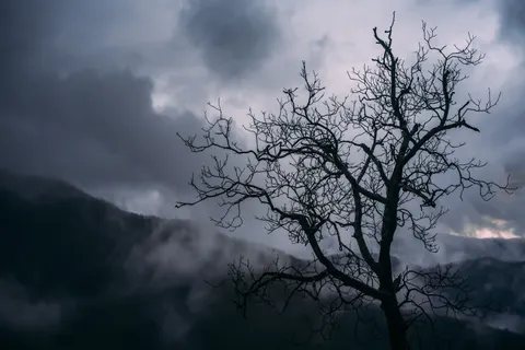 Dark Mountains 4K Wallpaper · dark · 3840×2563
