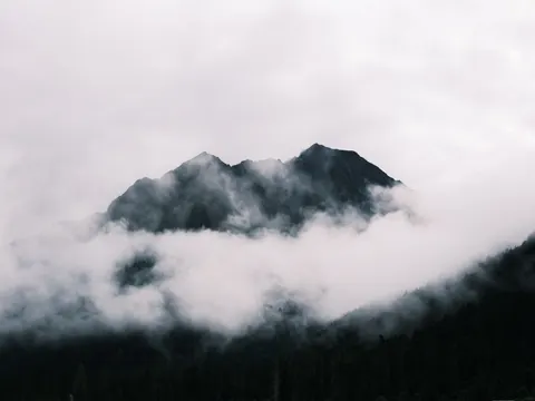 Dark Mountains 4K Wallpaper · dark · 3840×2882