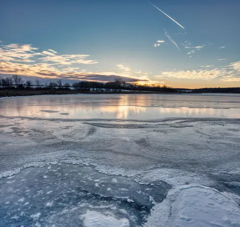 Обои Зимнее озеро 4K · winter · 3840×3628