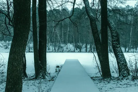 Papel de parede Lago de Inverno 4K · winter · 3840×2560