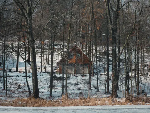 Hình nền Cabin Tuyết Trắng 4K · winter · 3840×2880