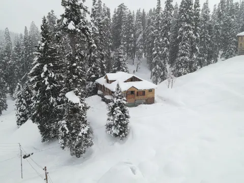 خلفية كوخ شتوي بدقة 4K · winter · 3840×2880
