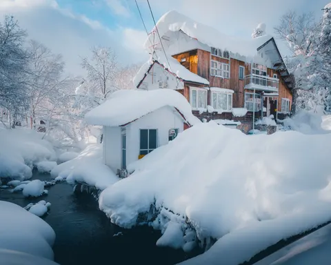 خلفية كوخ شتوي بدقة 4K · winter · 3840×3072