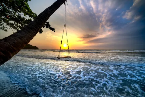 Fondo de pantalla Atardecer Tropical 4K · tropical · 3840×2561