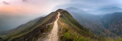 Mountain Trail 4K Wallpaper · mountains · 3840×1316