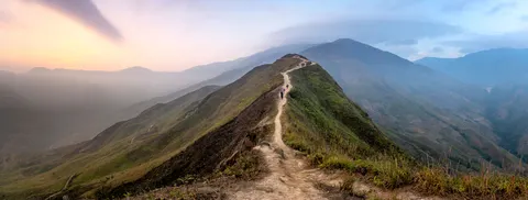 Mountain Trail 4K Wallpaper · mountains · 3840×1454