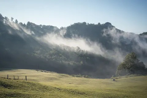 Foggy Valley 4K Wallpaper · mountains · 3840×2560