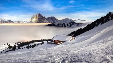 Mountain Cabin 4K Wallpaper · mountains · 3840×2160