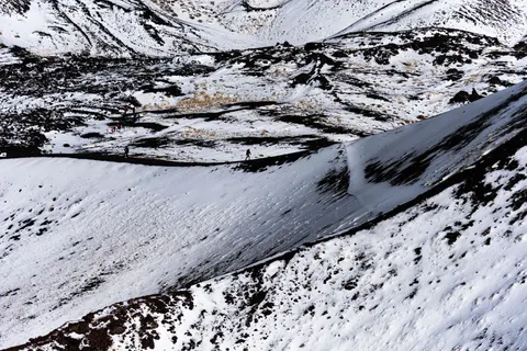 Snowy Volcano 4K Wallpaper · mountains · 3840×2563