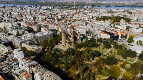 والپیپر نمای هوایی شهر با کیفیت 4K · aerial · 3840×2160